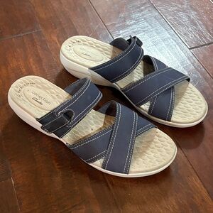 Clarks Dark Blue Criss-Cross Sandals